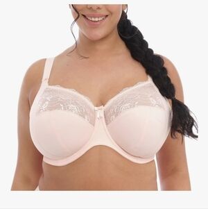 Elomi Morgan Lace Trimmed Bra Soft Pink Full Coverage Support Underwire NWT 40J